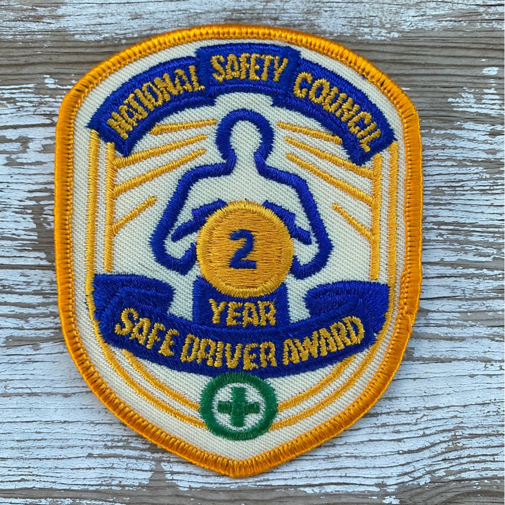 Vintage iron on patch National Safety Council Drivers Safety Award jacket patch